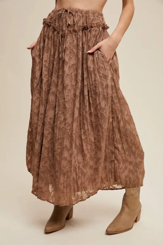 Floral Maxi Skirt - Brown sold by Maude