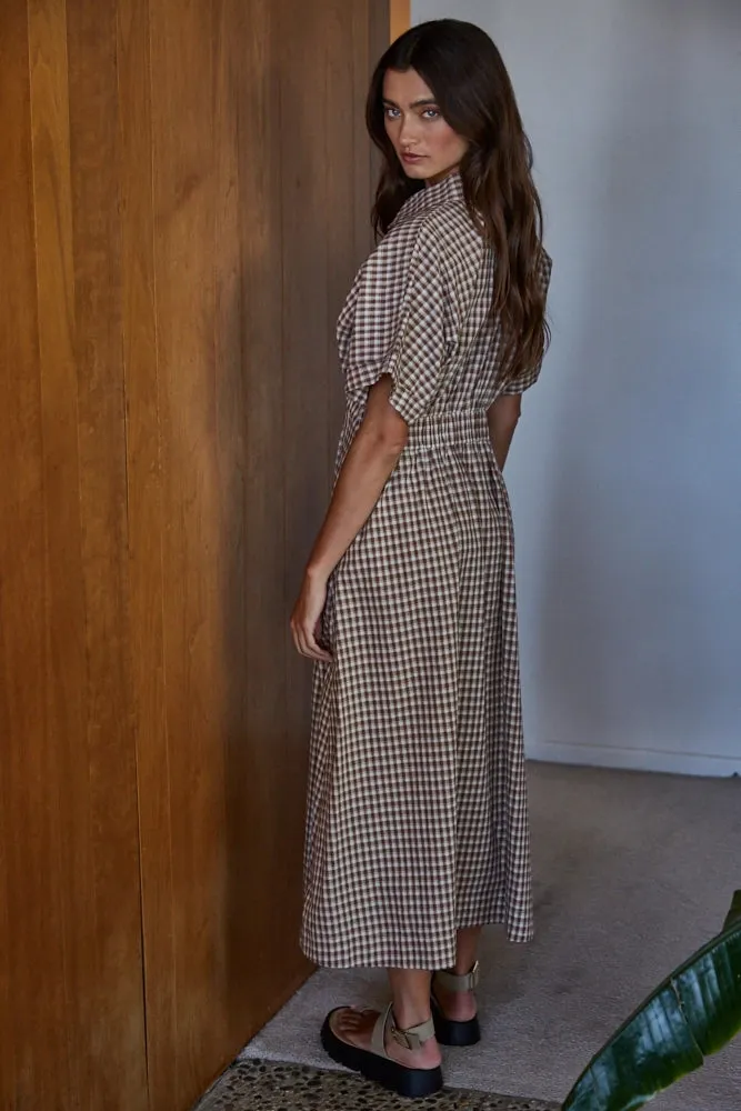 Gingham Button Down Maxi Dress sold by Maude product image thumbnail 3
