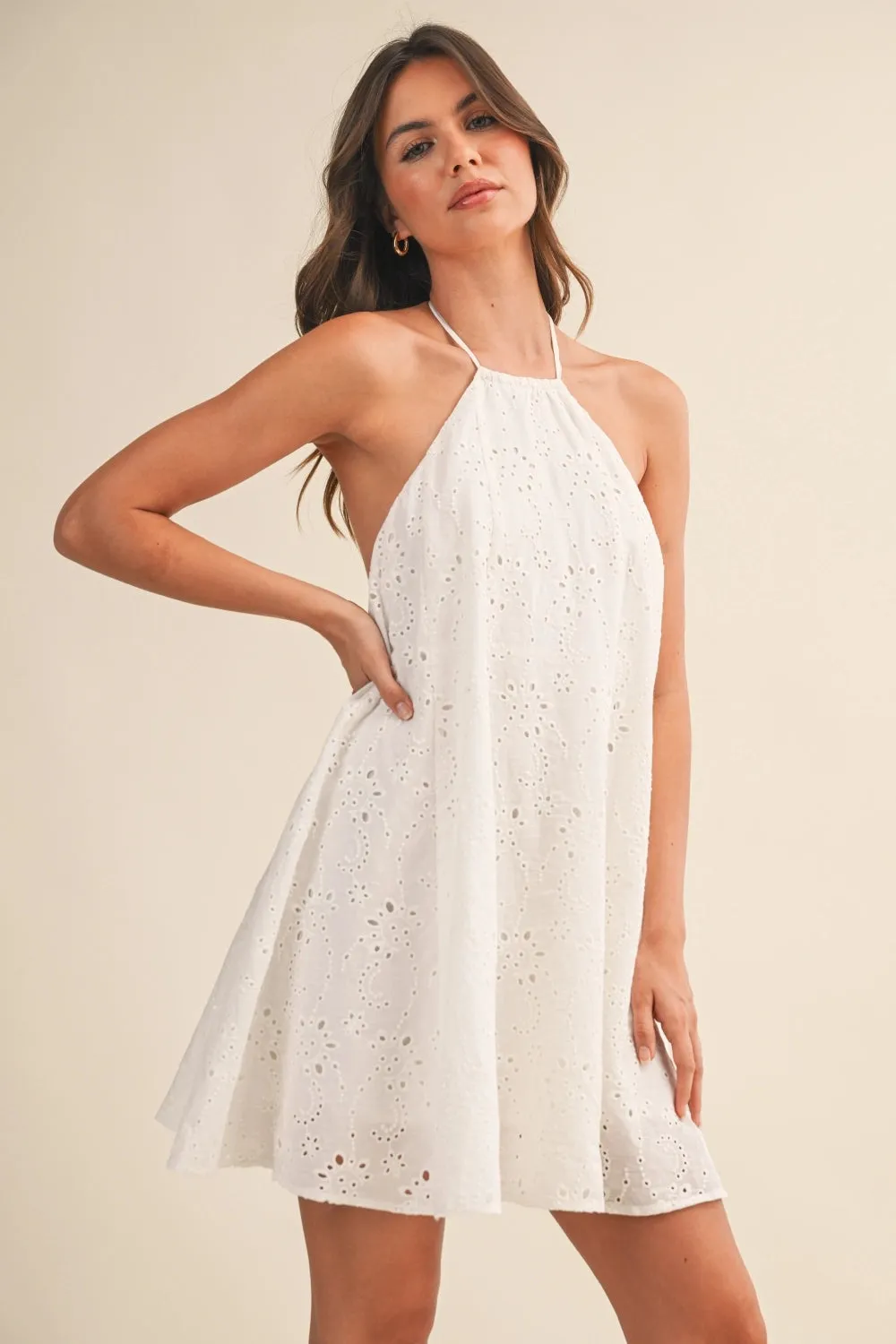Eyelet Halter Mini Dress sold by Maude product image thumbnail 2