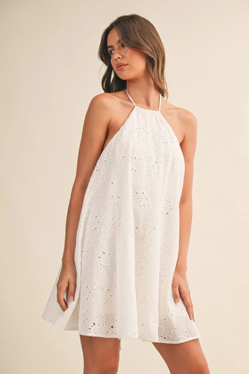Eyelet Halter Mini Dress sold by Maude product image thumbnail 3