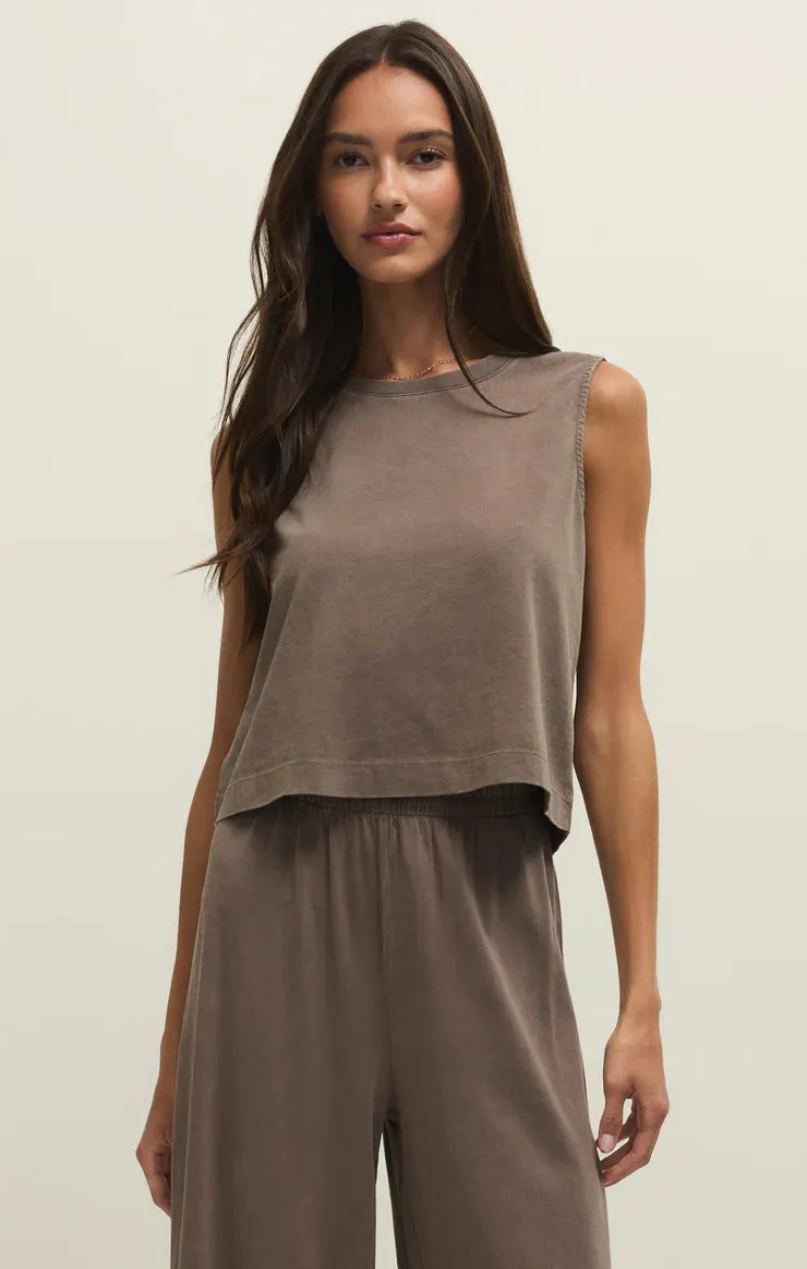 Z Supply Sloane Jersey Tank - Perfectly Taupe sold by Maude product image thumbnail 3