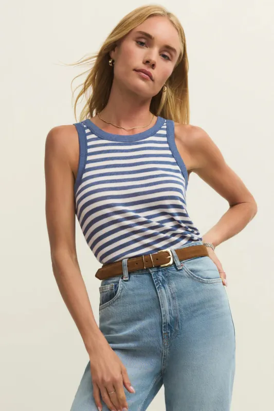 Z Supply Select Striped Tank - Calypso Blue Indigo sold by Maude