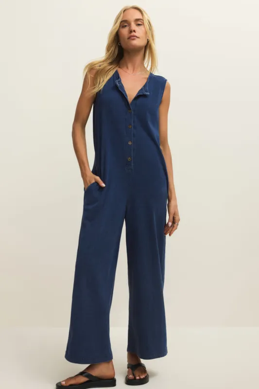 Z Supply Fiona Jersey Denim Jumpsuit made by Z Supply
