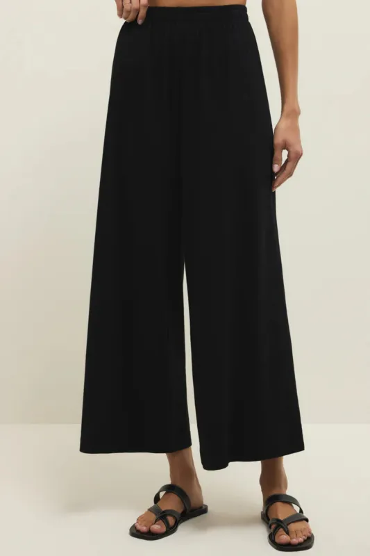 Z Supply Scout Jersey Flare Pant - True Black made by Z Supply