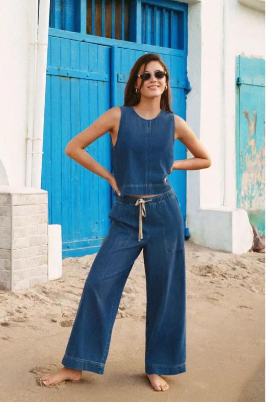 Z Supply Daycation Denim Utility Pant - Deep Water sold by Maude