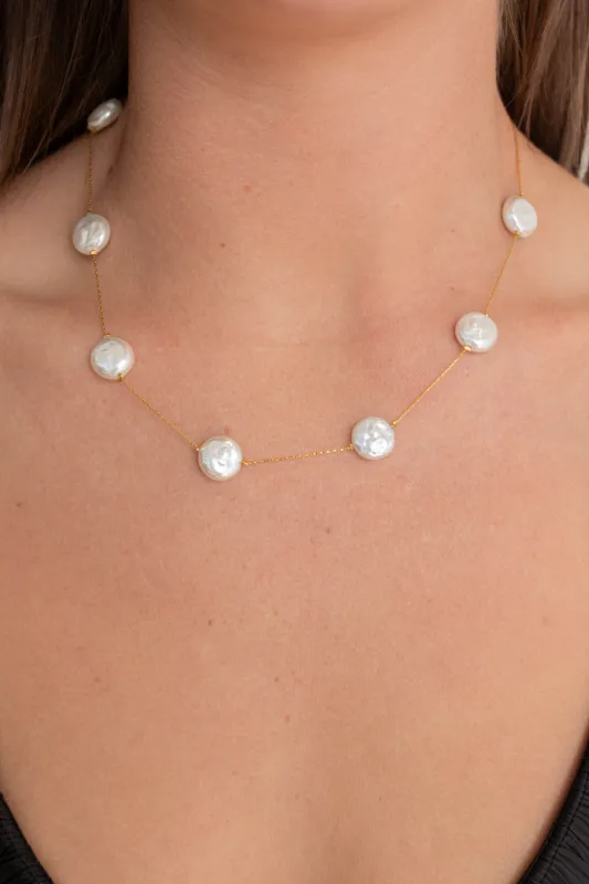 18K Pearl Chain Necklace made by Maude