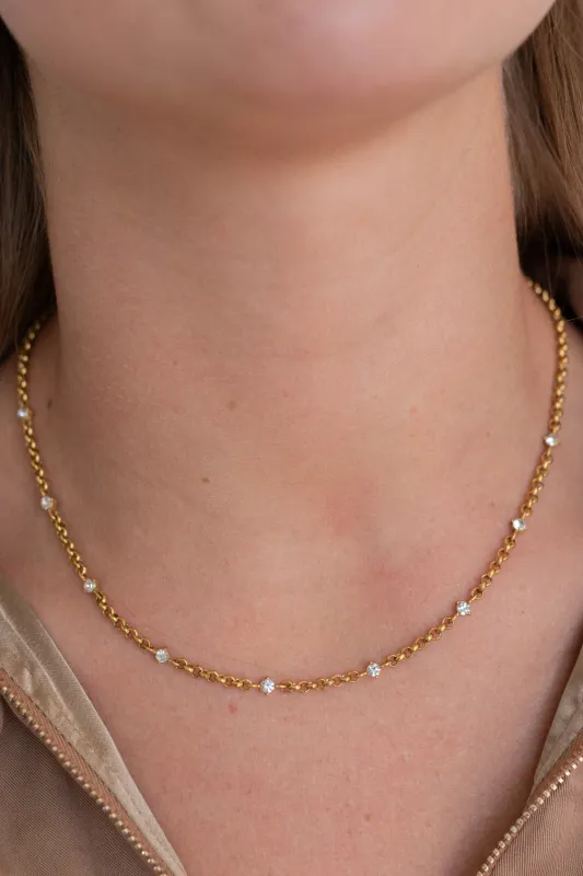 18K Dainty Diamond Necklace sold by Maude