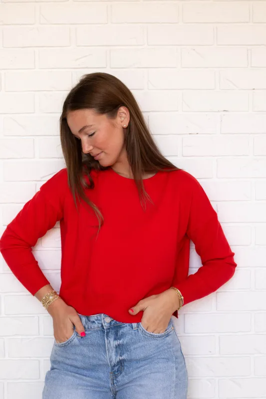 Polly Sweater - Cherry Red sold by Maude