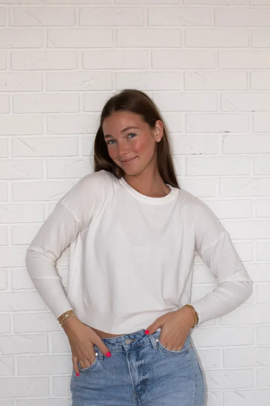 Polly Sweater - Pearl sold by Maude