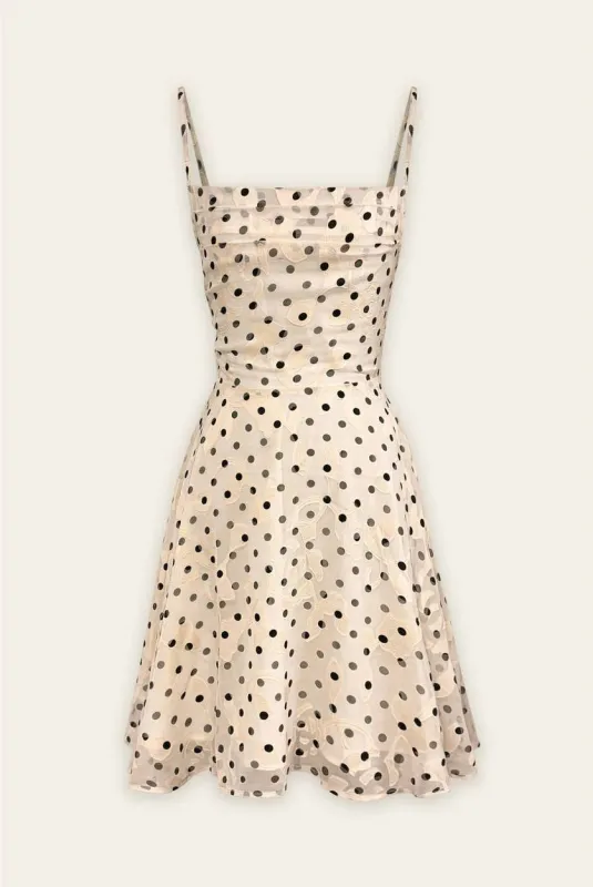 Polka Dot Flare Mini Dress made by Maude