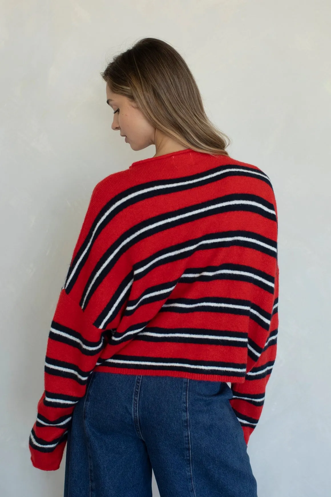Piper Cardigan - Red Varsity Stripe sold by Maude product image thumbnail 3
