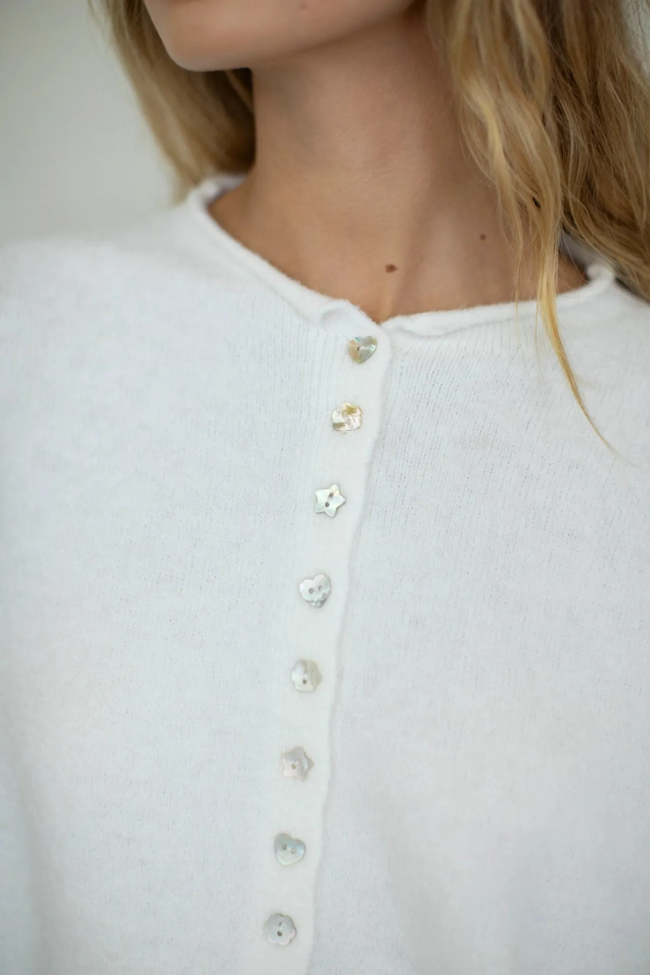 Piper Cardigan Mismatch Buttons - White sold by Maude product image thumbnail 3