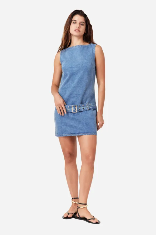 Habitual - Denim Belted Mini Dress sold by Maude