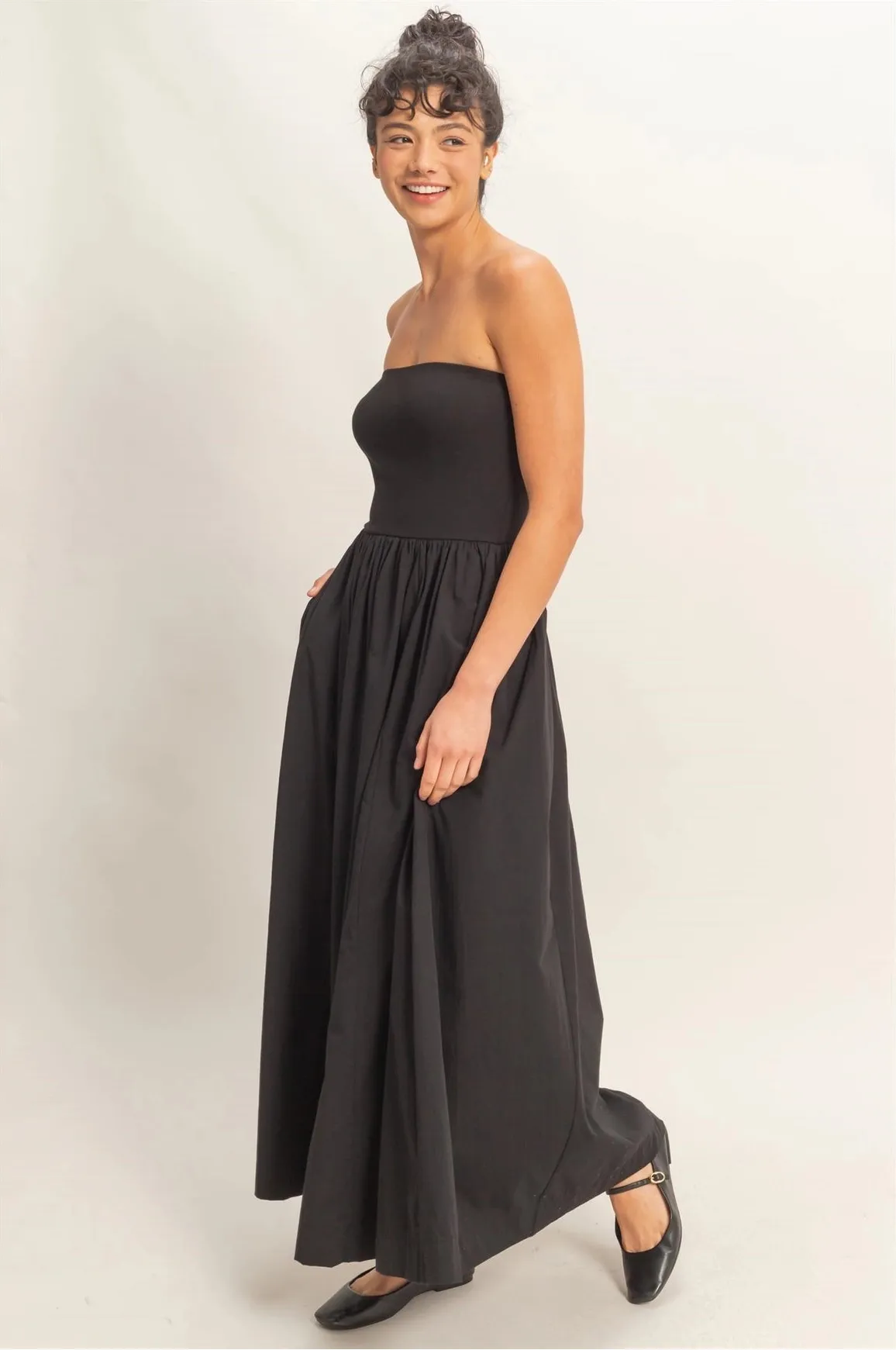 Strapless Flowy Midi Dress - Black sold by Maude product image thumbnail 2