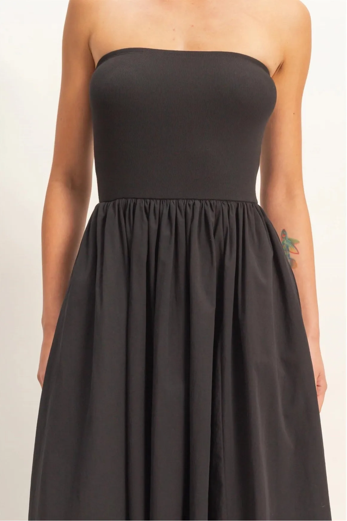 Strapless Flowy Midi Dress - Black sold by Maude product image thumbnail 3