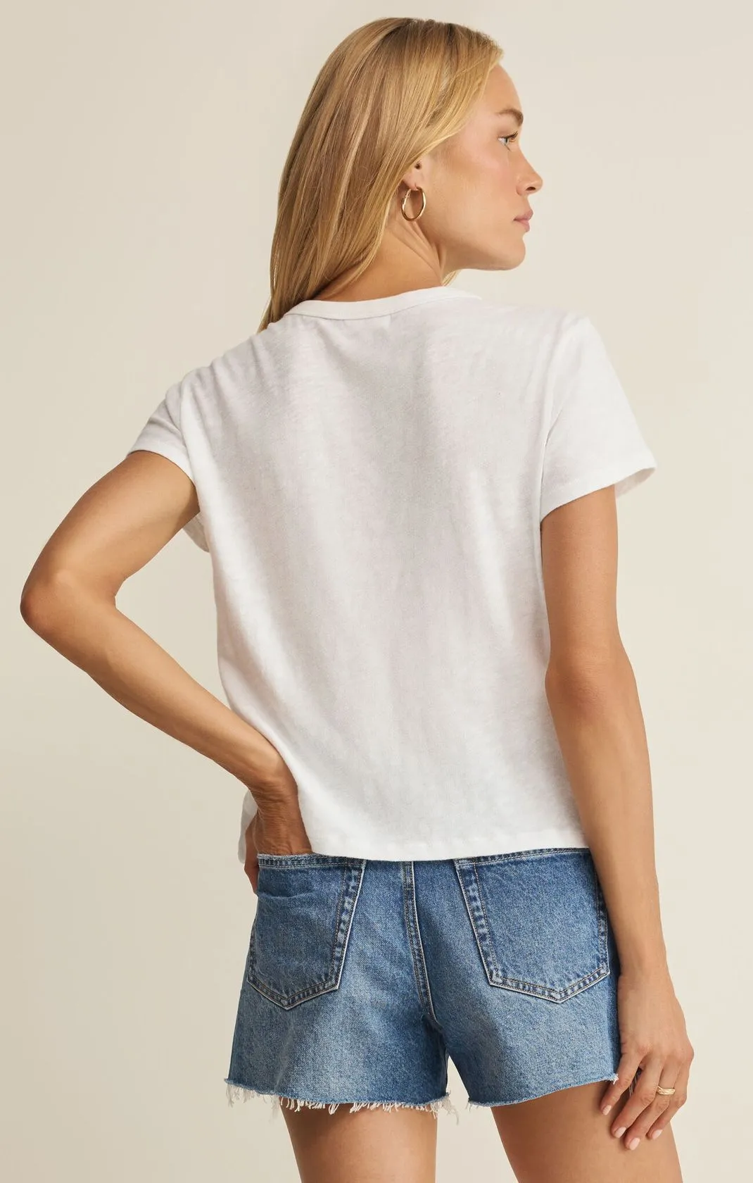Z Supply Junie Slub Tee - White sold by Maude product image thumbnail 3