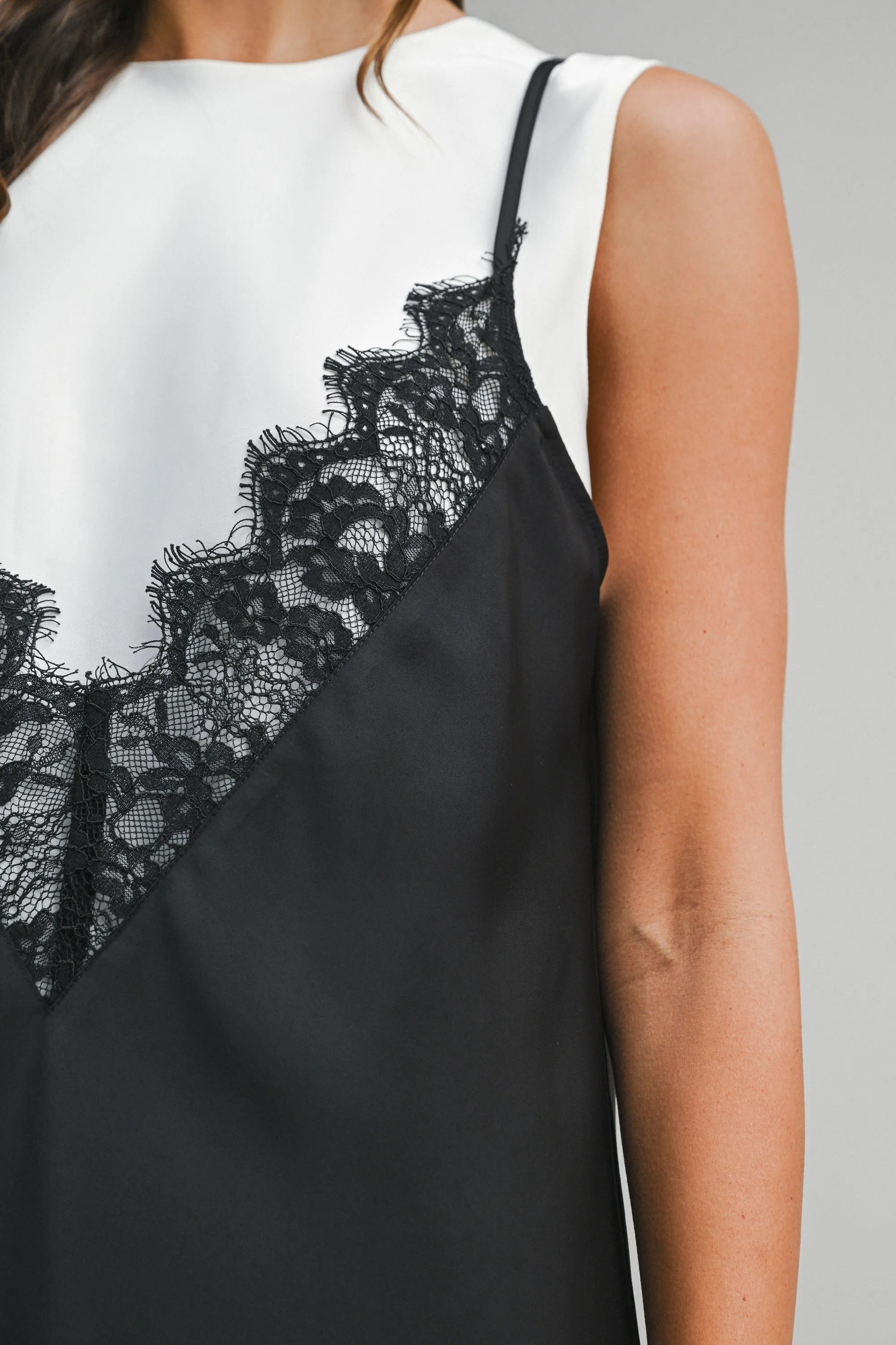 Solid Lace Overlay Dress - Black sold by Maude product image thumbnail 4