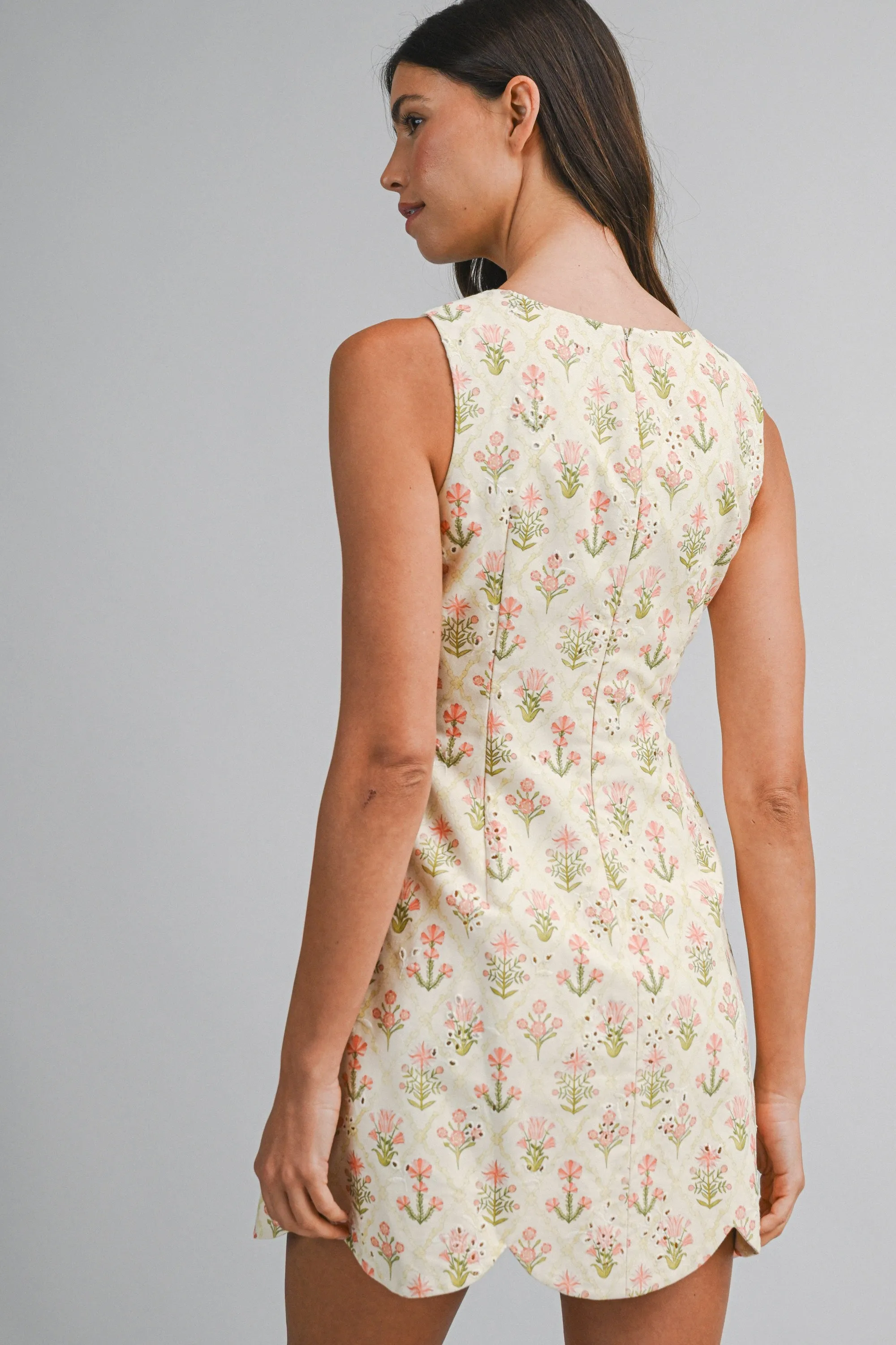 Floral Printed Eyelet Mini Dress sold by Maude product image thumbnail 5