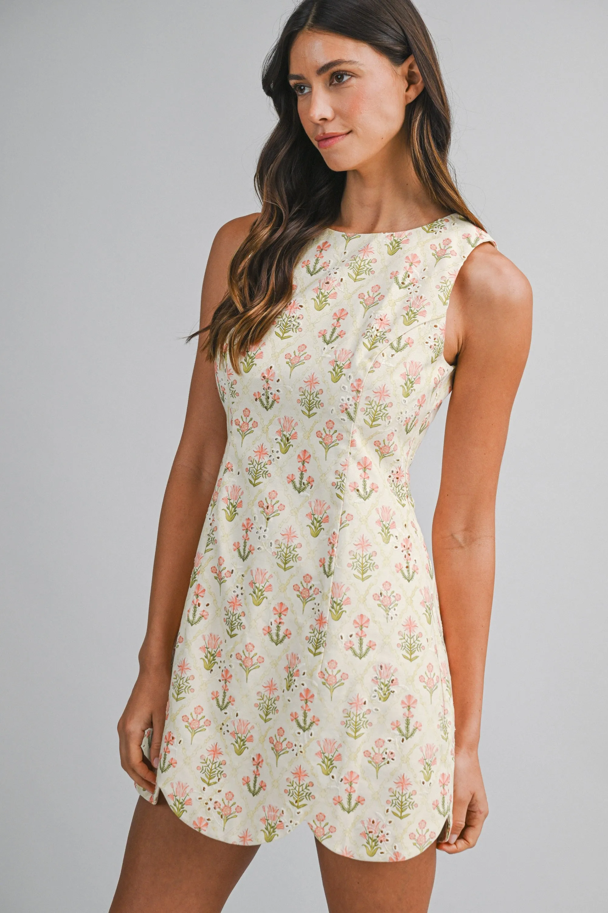 Floral Printed Eyelet Mini Dress sold by Maude product image thumbnail 2