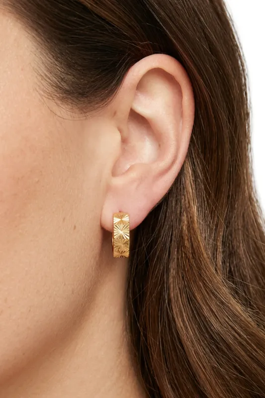 18K Star Hoop Earrings made by Maude