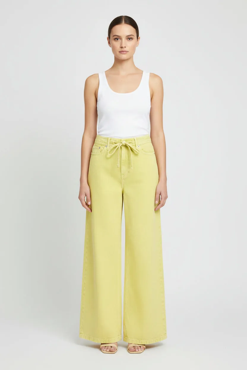 Lily Wide Leg Jeans - Green sold by Maude