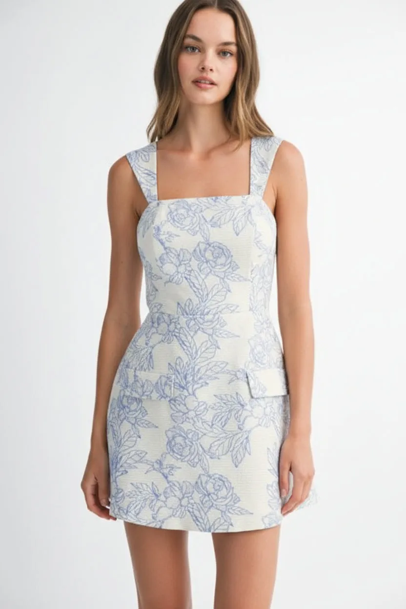 Jacquard Floral Mini Dress sold by Maude