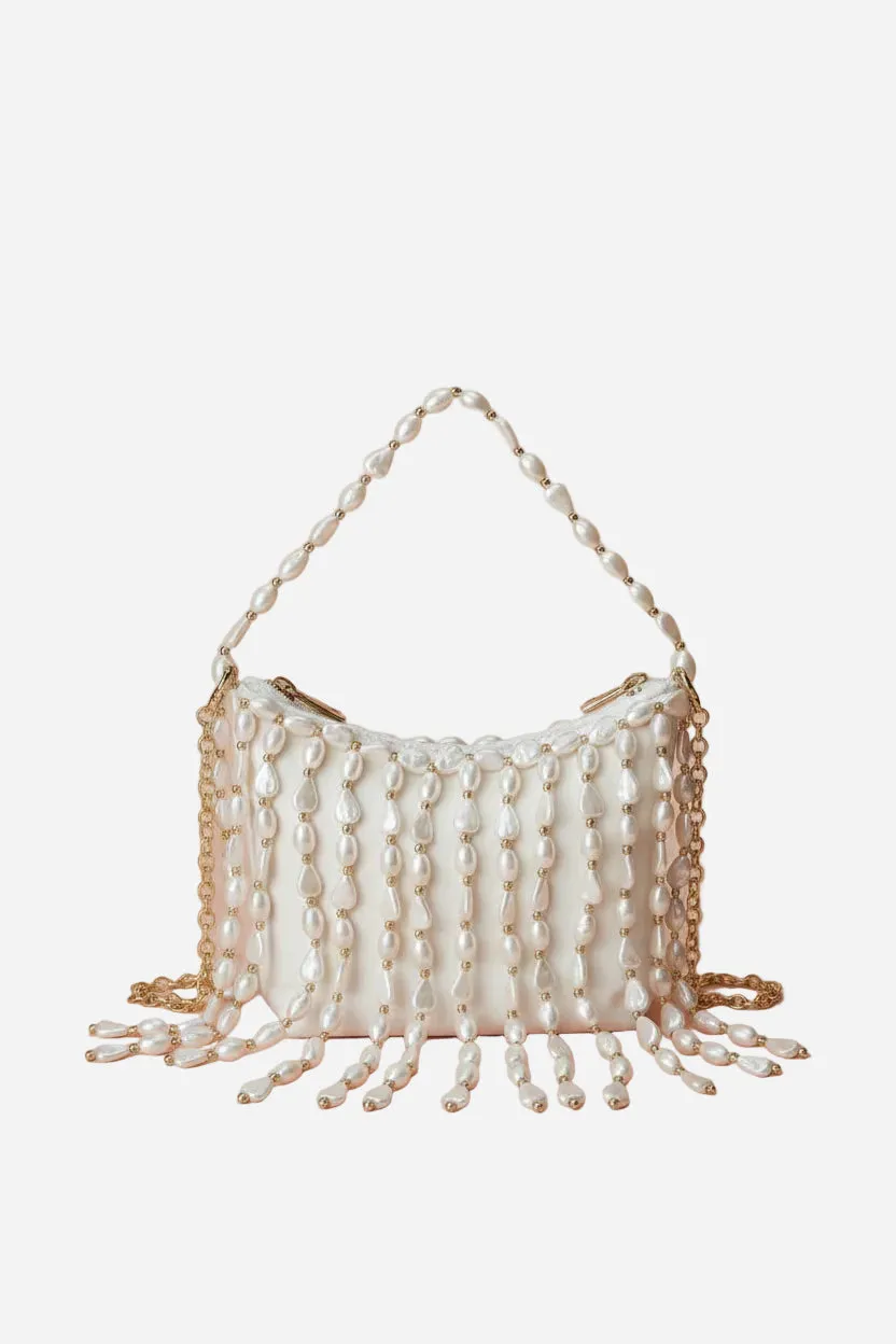 Pearl Fringe Shoulder Bag sold by Maude