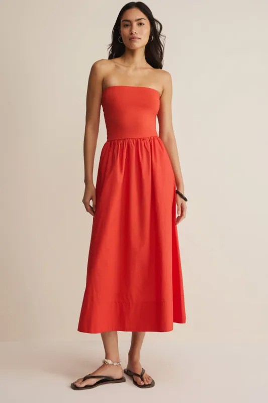 Z Supply Sunsought Strapless Midi Dress made by Z Supply