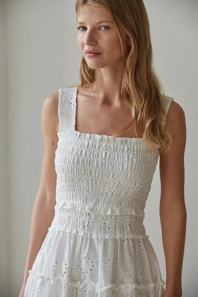 Cotton Eyelet Smocked Mini Dress sold by Maude product image thumbnail 2