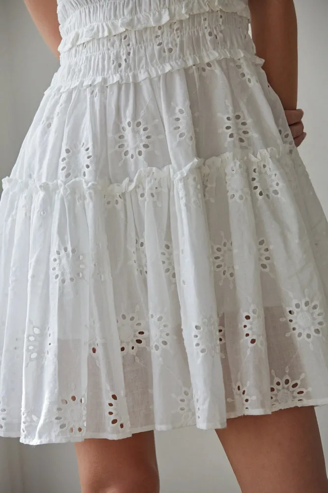 Cotton Eyelet Smocked Mini Dress sold by Maude product image thumbnail 3
