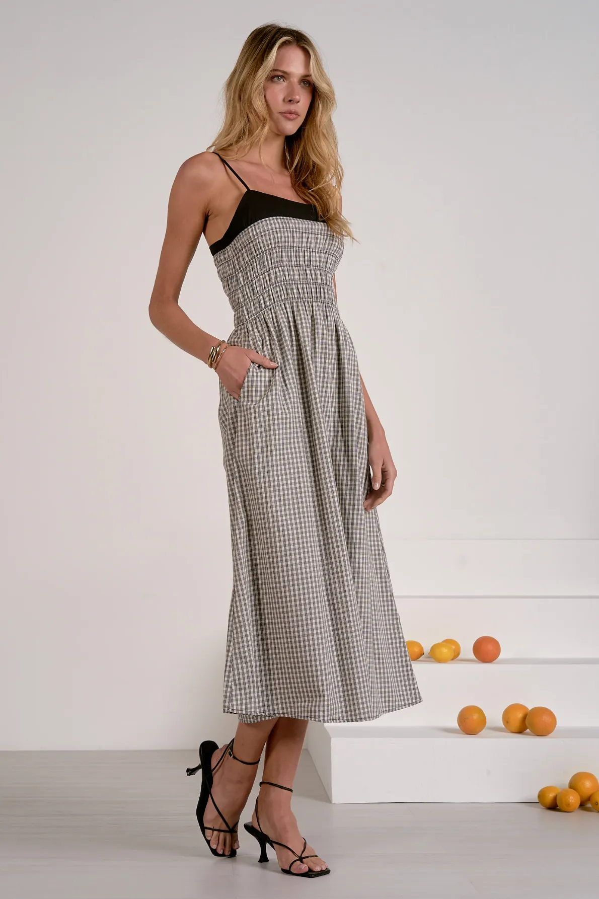 Gingham Print Midi Dress sold by Maude product image thumbnail 2