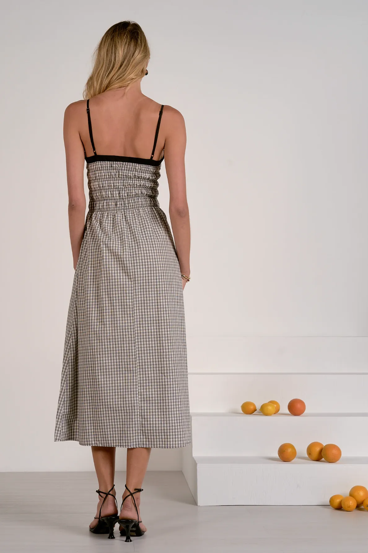 Gingham Print Midi Dress sold by Maude product image thumbnail 3