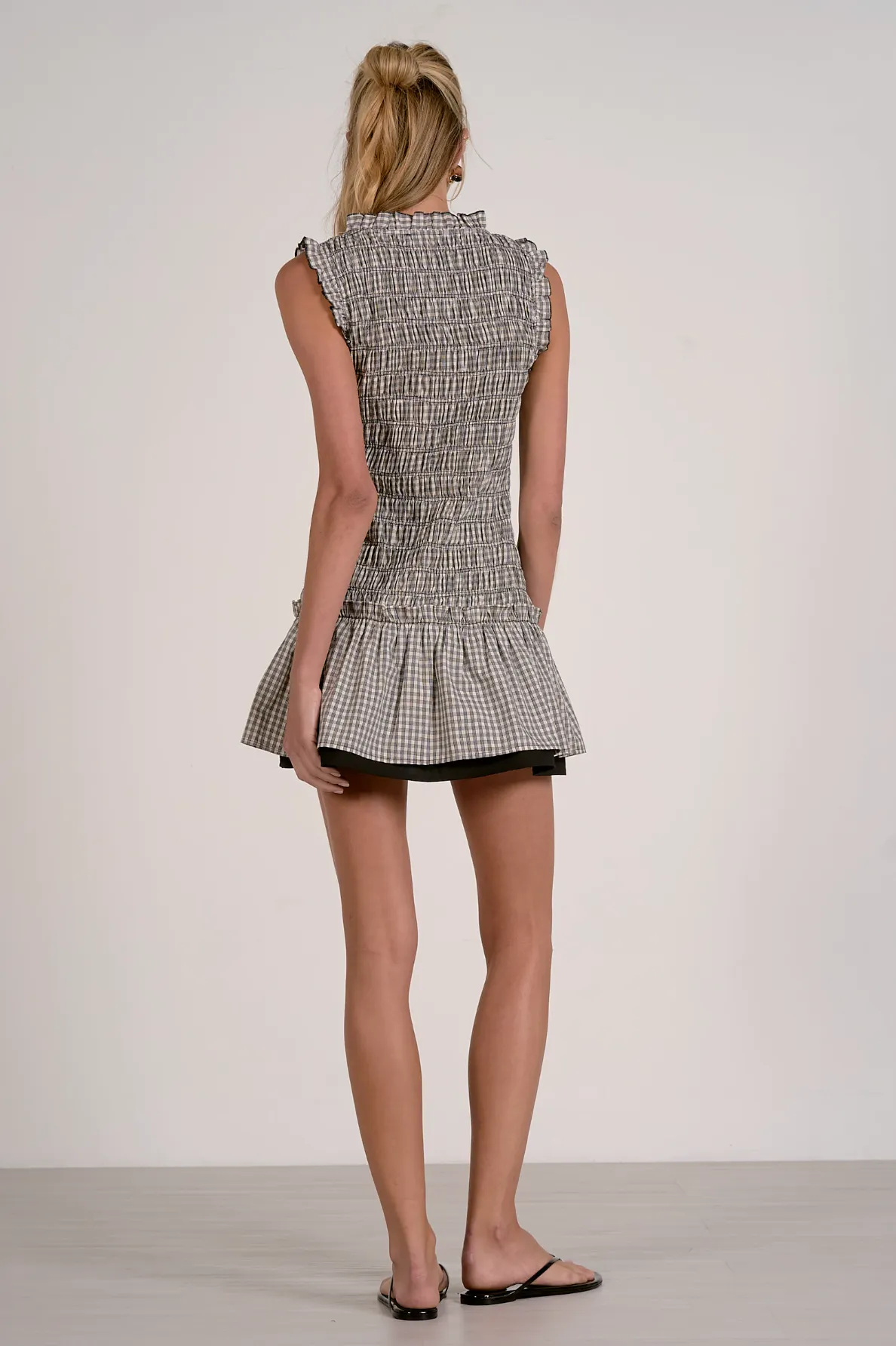 Gingham Ruffle Mini Dress sold by Maude product image thumbnail 4