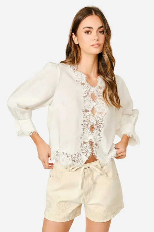 Lacey Linen Blouse made by Maude