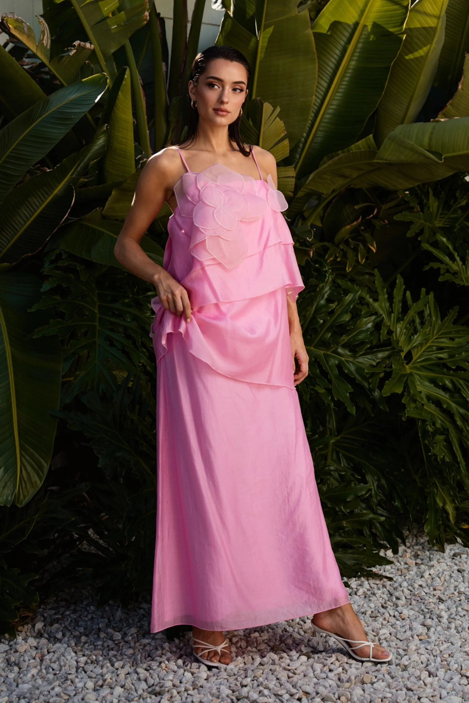 Floral Applique Tiered Maxi Dress sold by Maude product image thumbnail 4