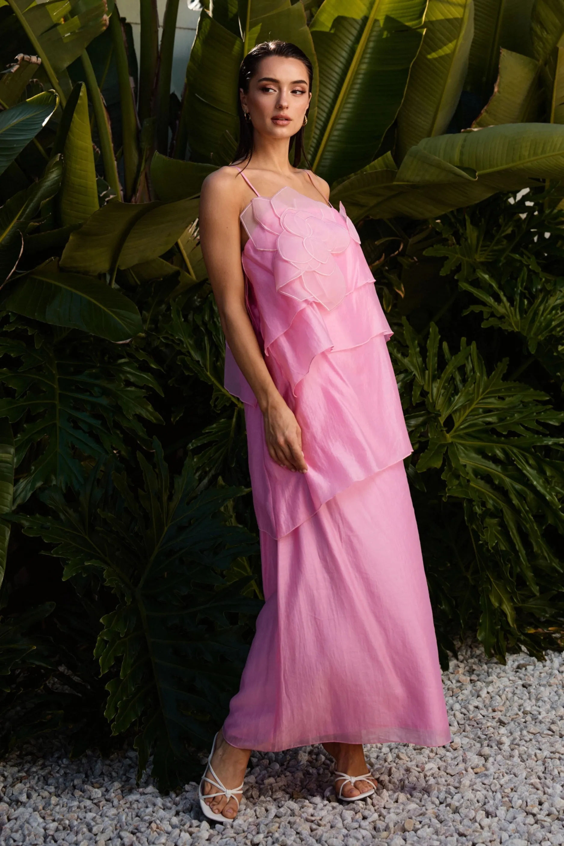 Floral Applique Tiered Maxi Dress sold by Maude product image thumbnail 5