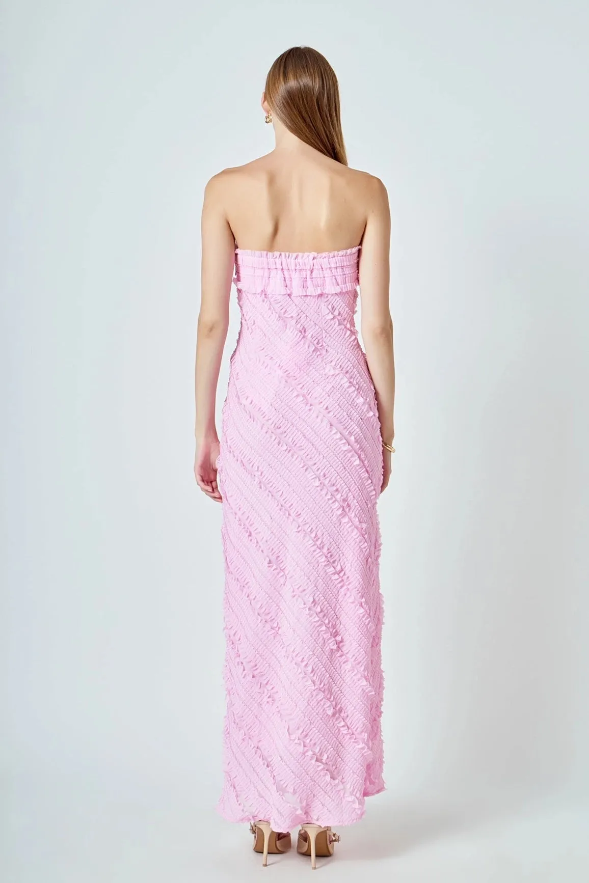 Endless Rose - Strapless Ruffled Maxi Dress - Pink sold by Maude product image thumbnail 4