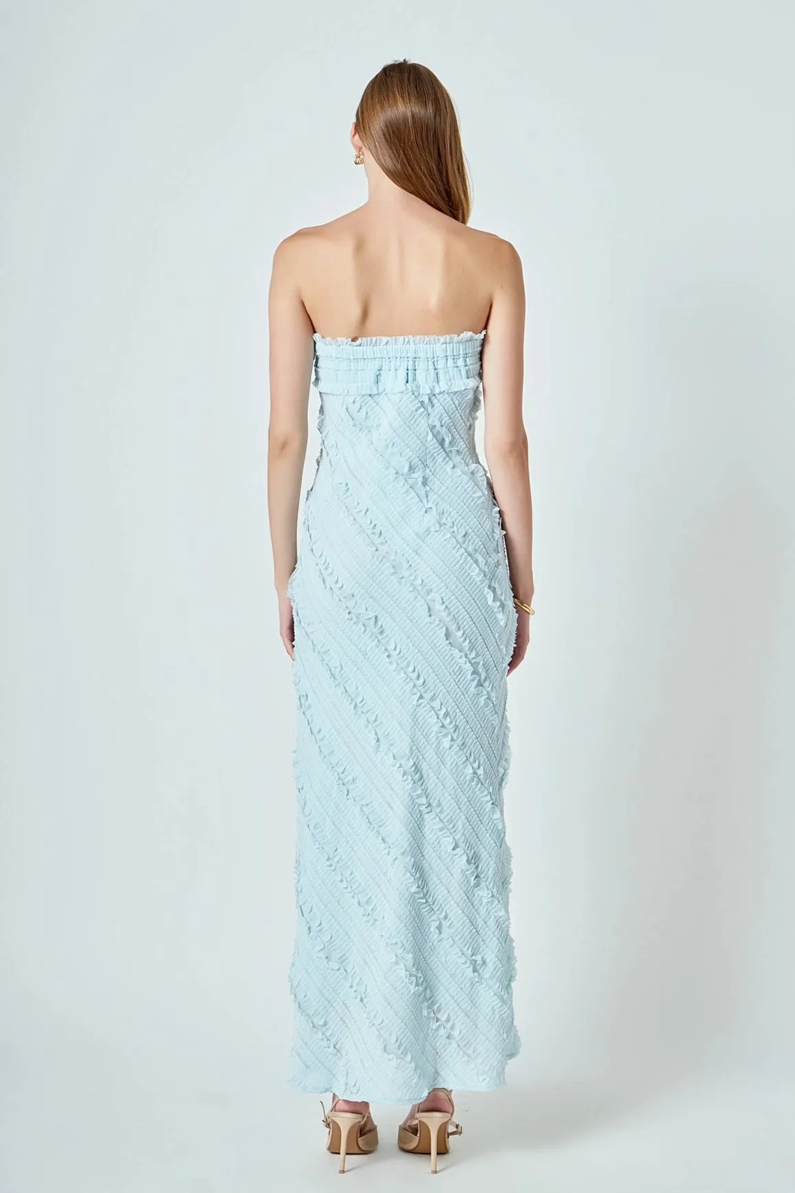Endless Rose - Strapless Ruffled Maxi Dress - Icy Blue sold by Maude product image thumbnail 5