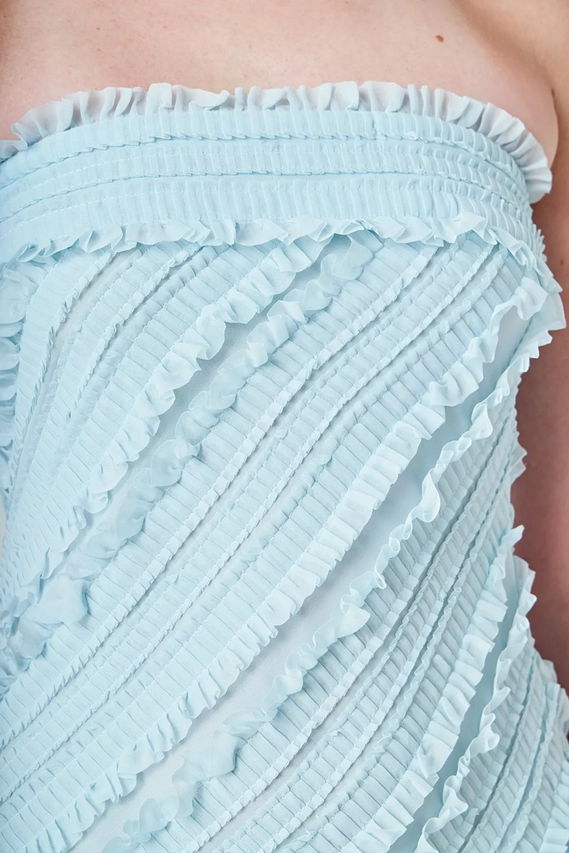 Endless Rose - Strapless Ruffled Maxi Dress - Icy Blue sold by Maude product image thumbnail 3