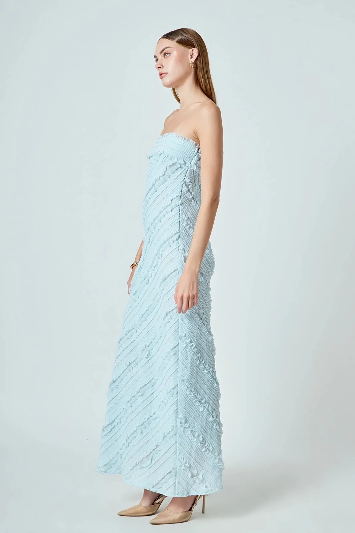 Endless Rose - Strapless Ruffled Maxi Dress - Icy Blue sold by Maude product image thumbnail 4