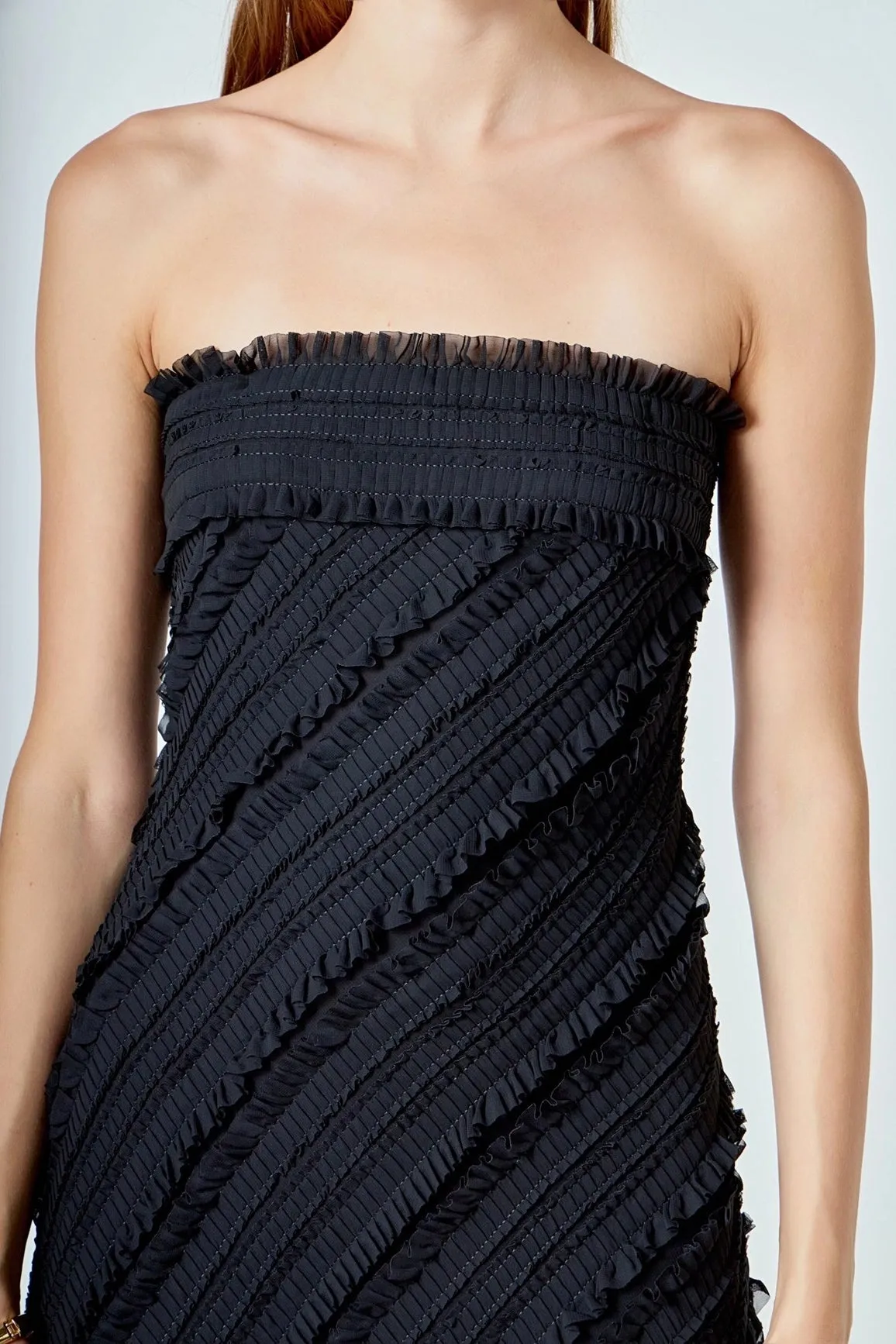 Endless Rose - Strapless Ruffled Maxi Dress - Black sold by Maude product image thumbnail 3