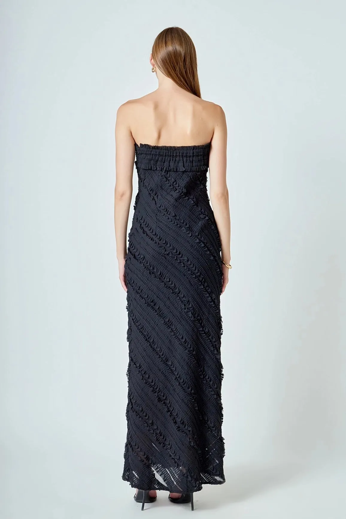 Endless Rose - Strapless Ruffled Maxi Dress - Black sold by Maude product image thumbnail 5