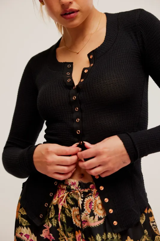 Free People Going Places Cardi - Black made by Free People