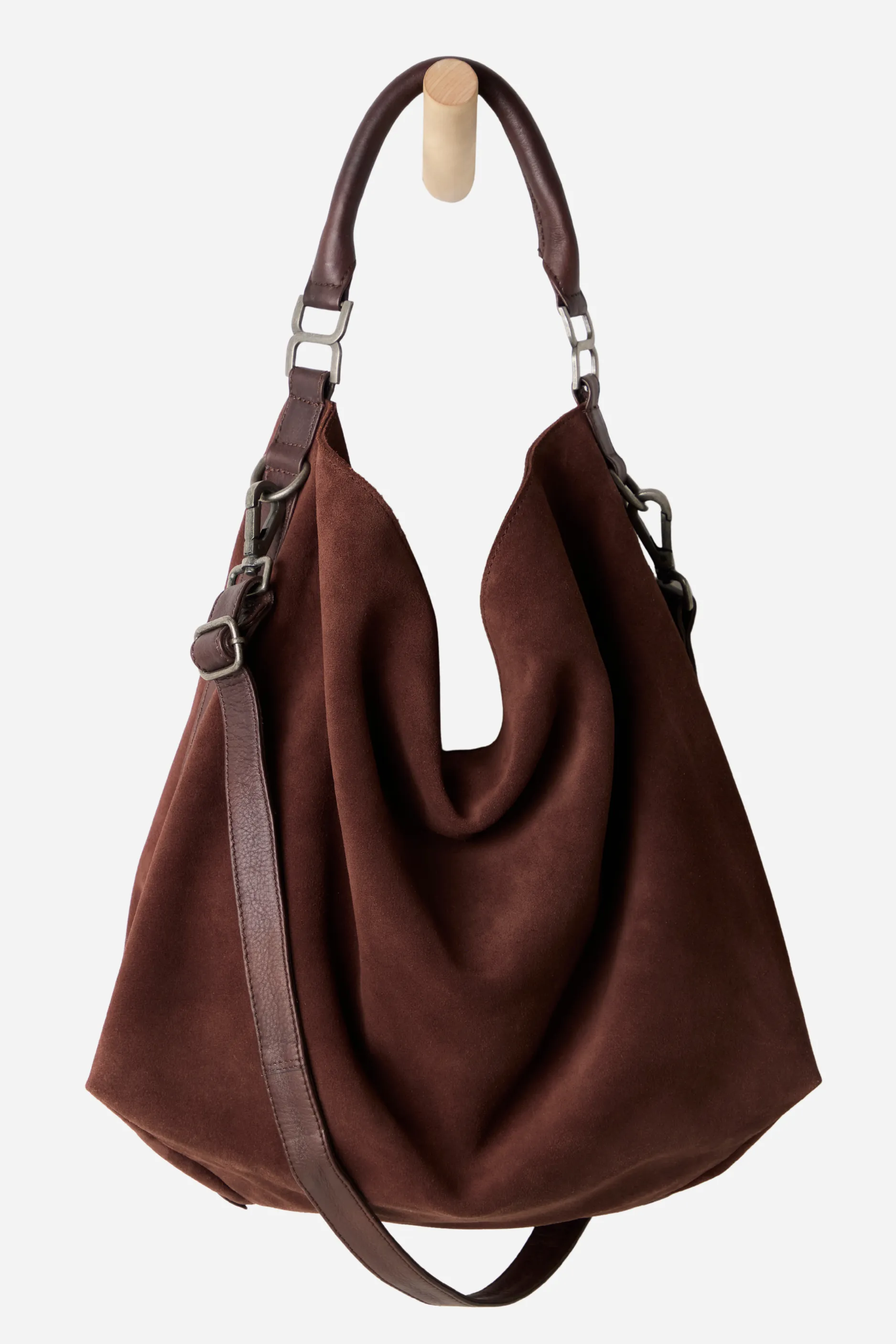 Free People Suzie Suede Slouch Tote - Espresso sold by Maude