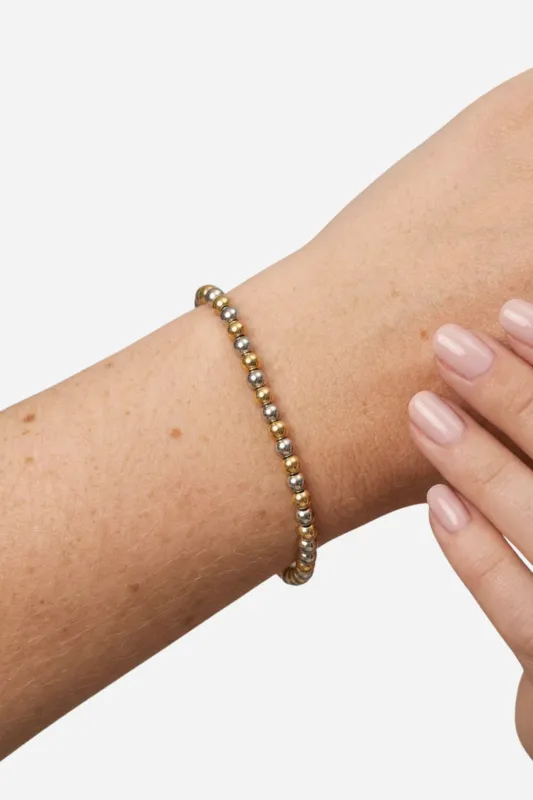 18K Mixed Media Beaded Bracelet - 4mm made by Maude