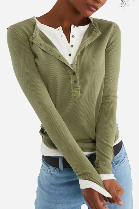 Free People Jamie Henley Top - Capulet Olive made by Free People