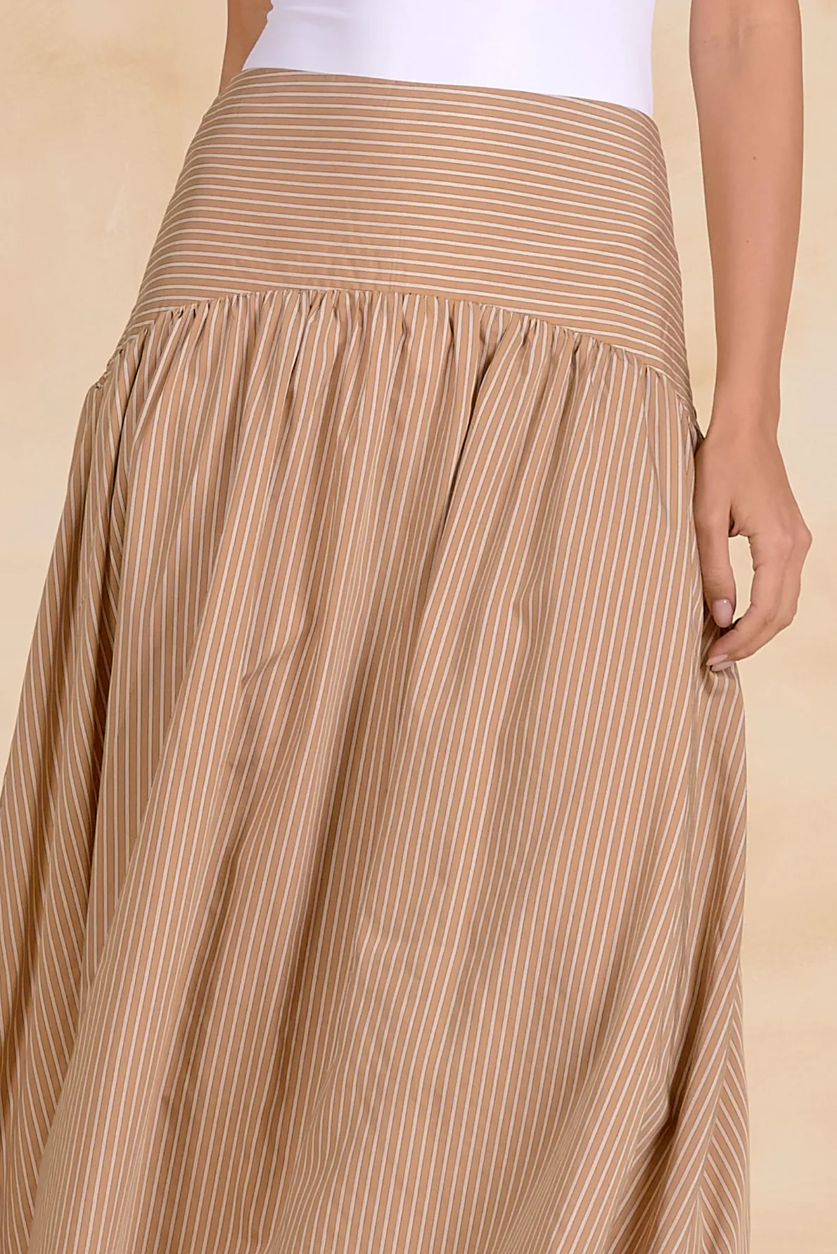 Claudia Maxi Skirt - Tan Stripe sold by Maude product image thumbnail 2