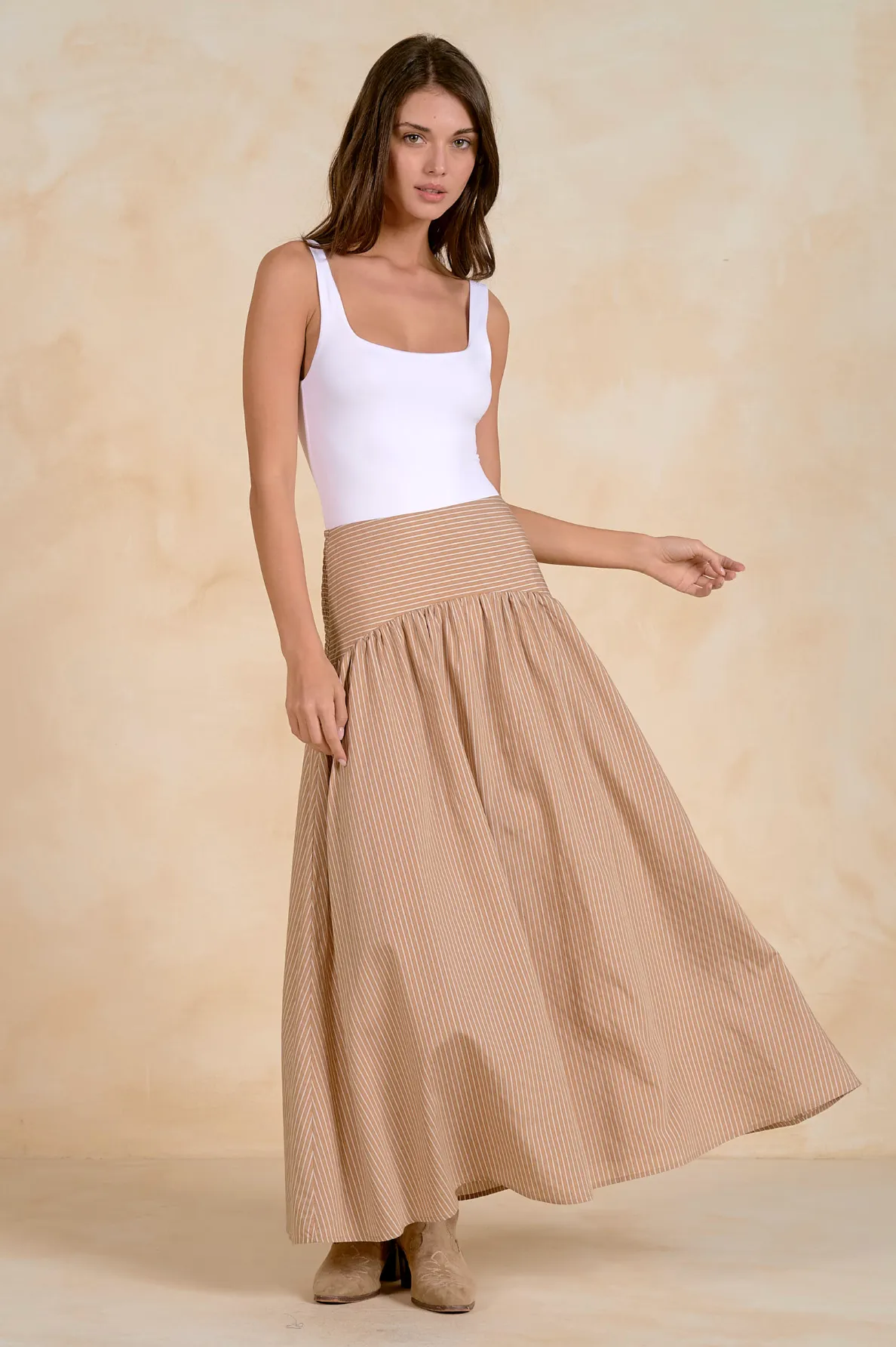 Claudia Maxi Skirt - Tan Stripe sold by Maude product image thumbnail 4