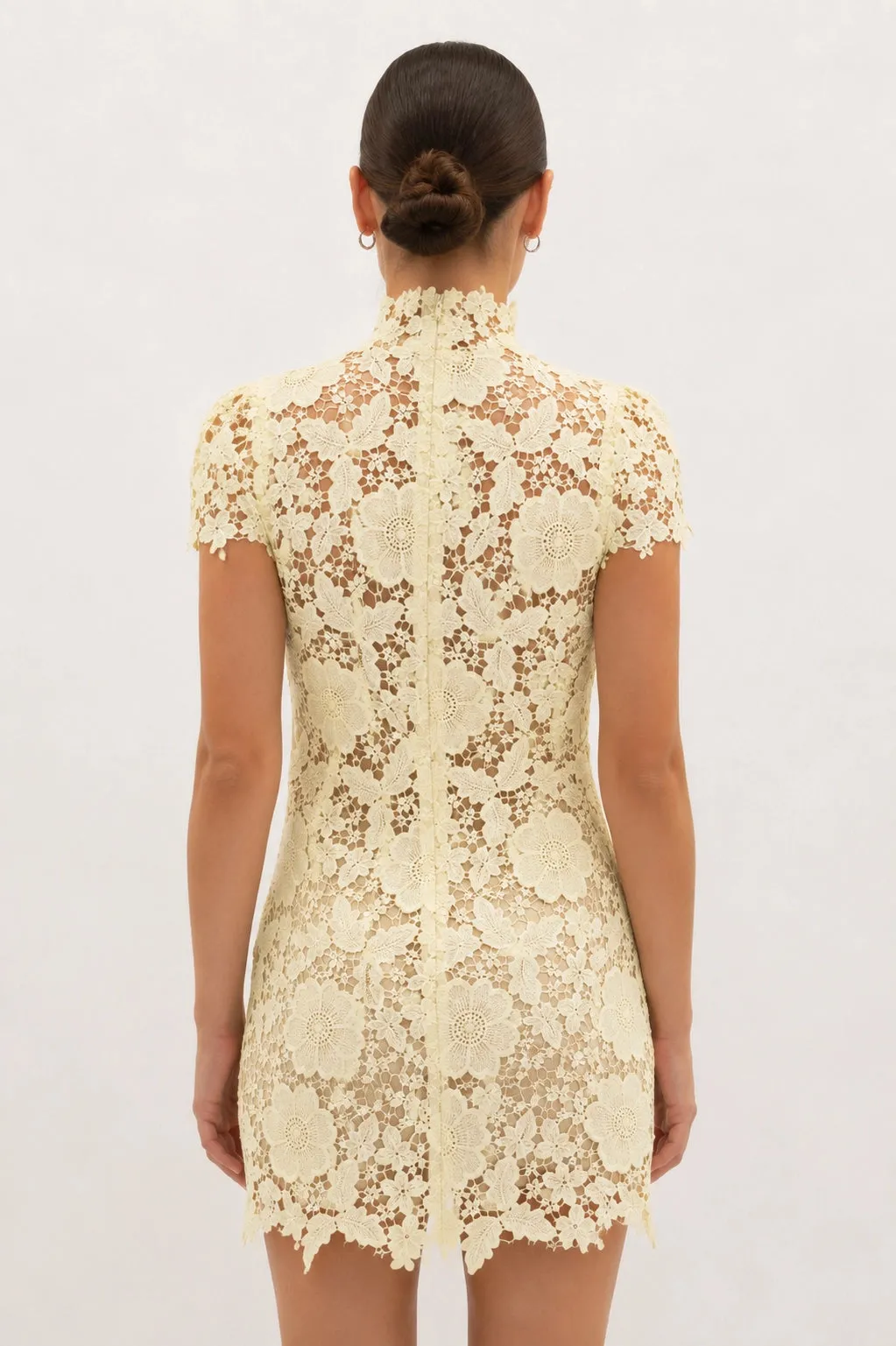 Cap Sleeve Lace Mini Dress - Yellow sold by Maude product image thumbnail 3