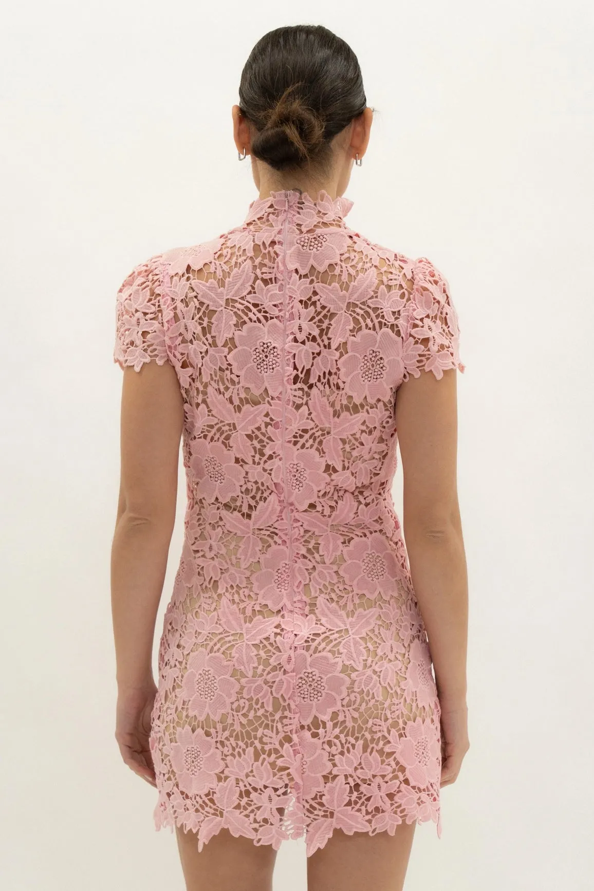 Cap Sleeve Lace Mini Dress - Pink sold by Maude product image thumbnail 5